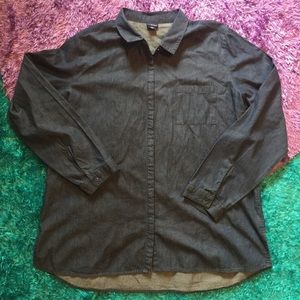 Basic Editions denim-coloured button up shirt